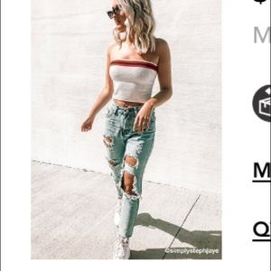 Momokrom Distressed Ankle Jeans